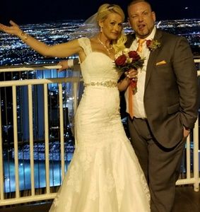 Wedding dress "short mermaid train"